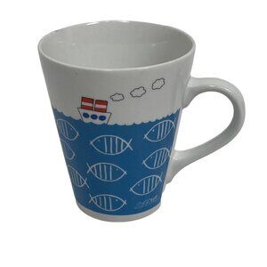 GILITZER Porzellan Manufaktur Germany Ocean Fish & Boat‎ Coffee Tea Mug